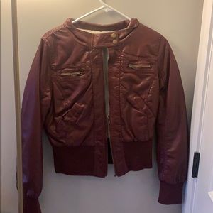 Red leather jacket